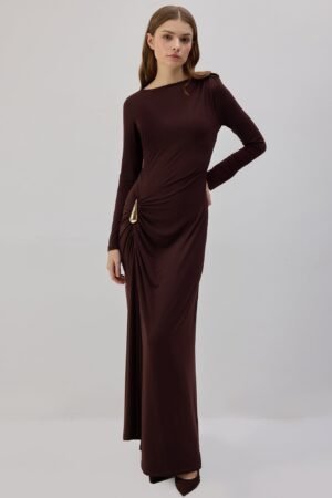 BUCKLED MAXI DRESS