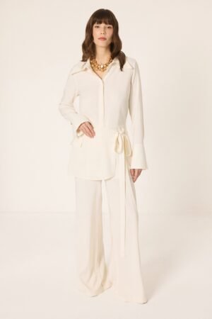 SHIRT AND TROUSER SET WITH BELT DESIGN